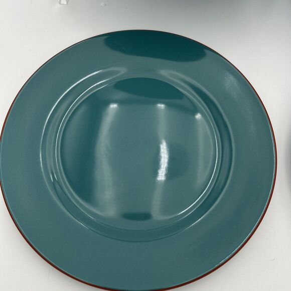 SOLD OUT Qty 1 Plate Baum Tangier (Turquoise/Orange) - Dinner Plate - 11" - Picture 4 of 10